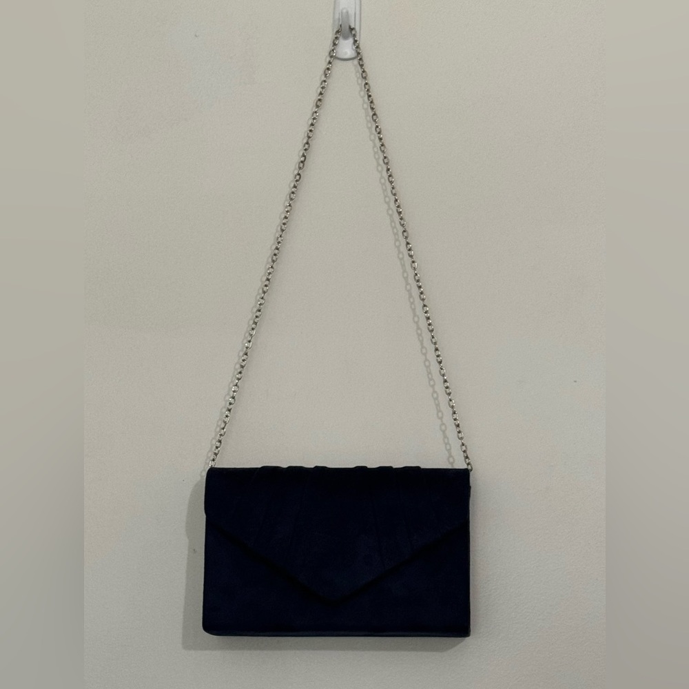 Navy blue evening bag clutch chain strap prom wedding special occasion - Picture 2 of 5